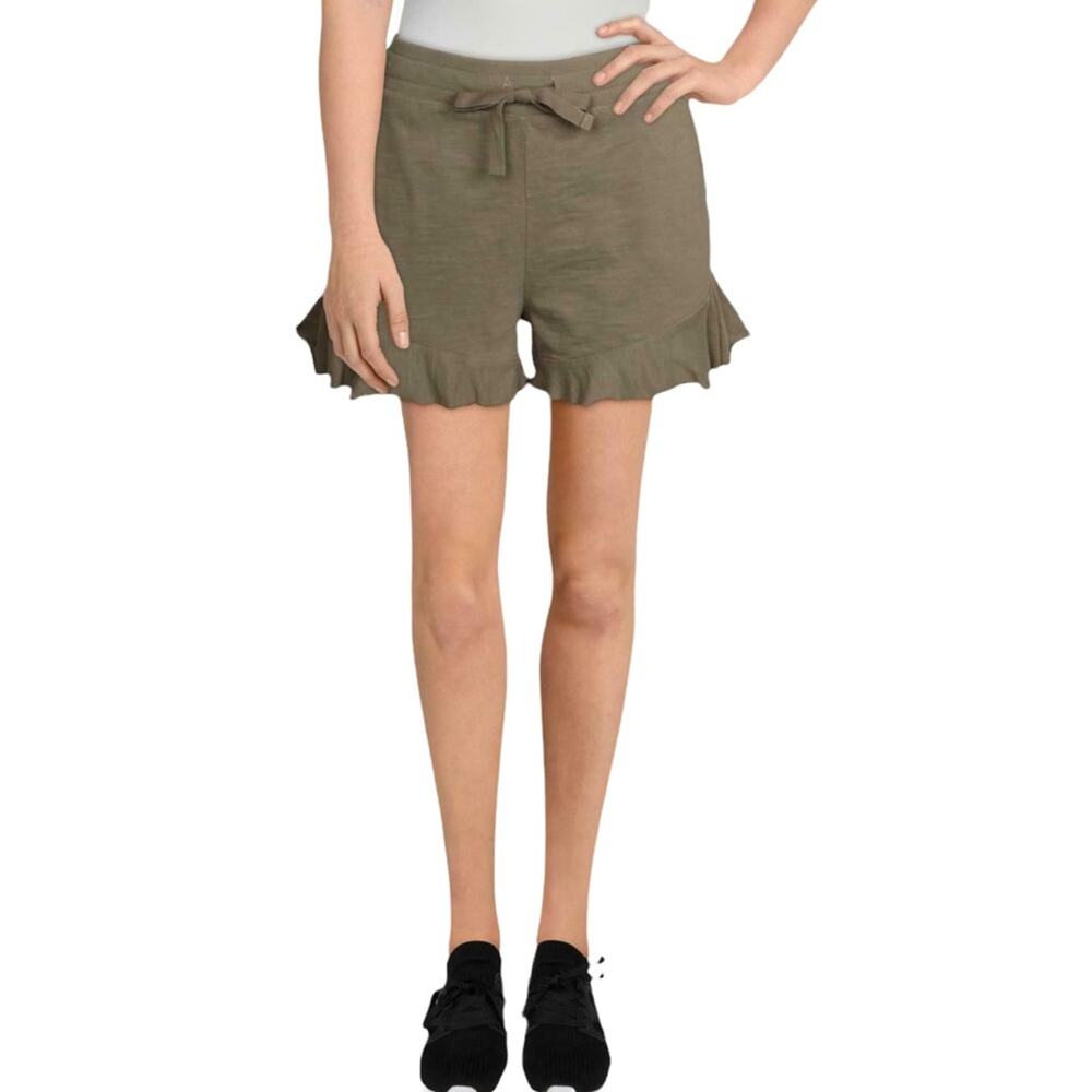 Nation LTD Khaki Raw Hem Cotton ruffled Shorts size S